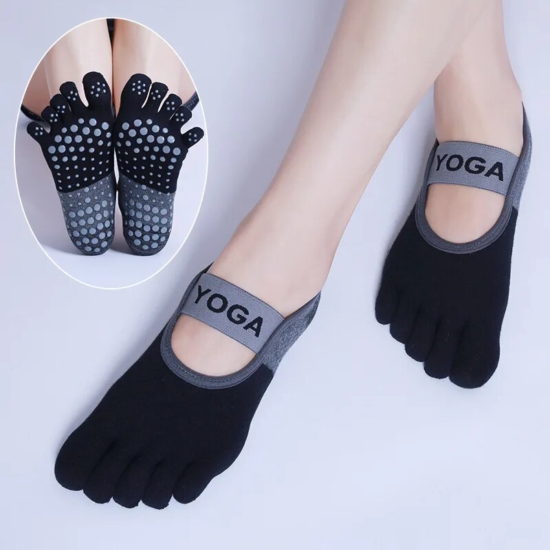 Pilates Yoga Ballet - Ladies Breathable Yoga Socks Silicone Non-Slip