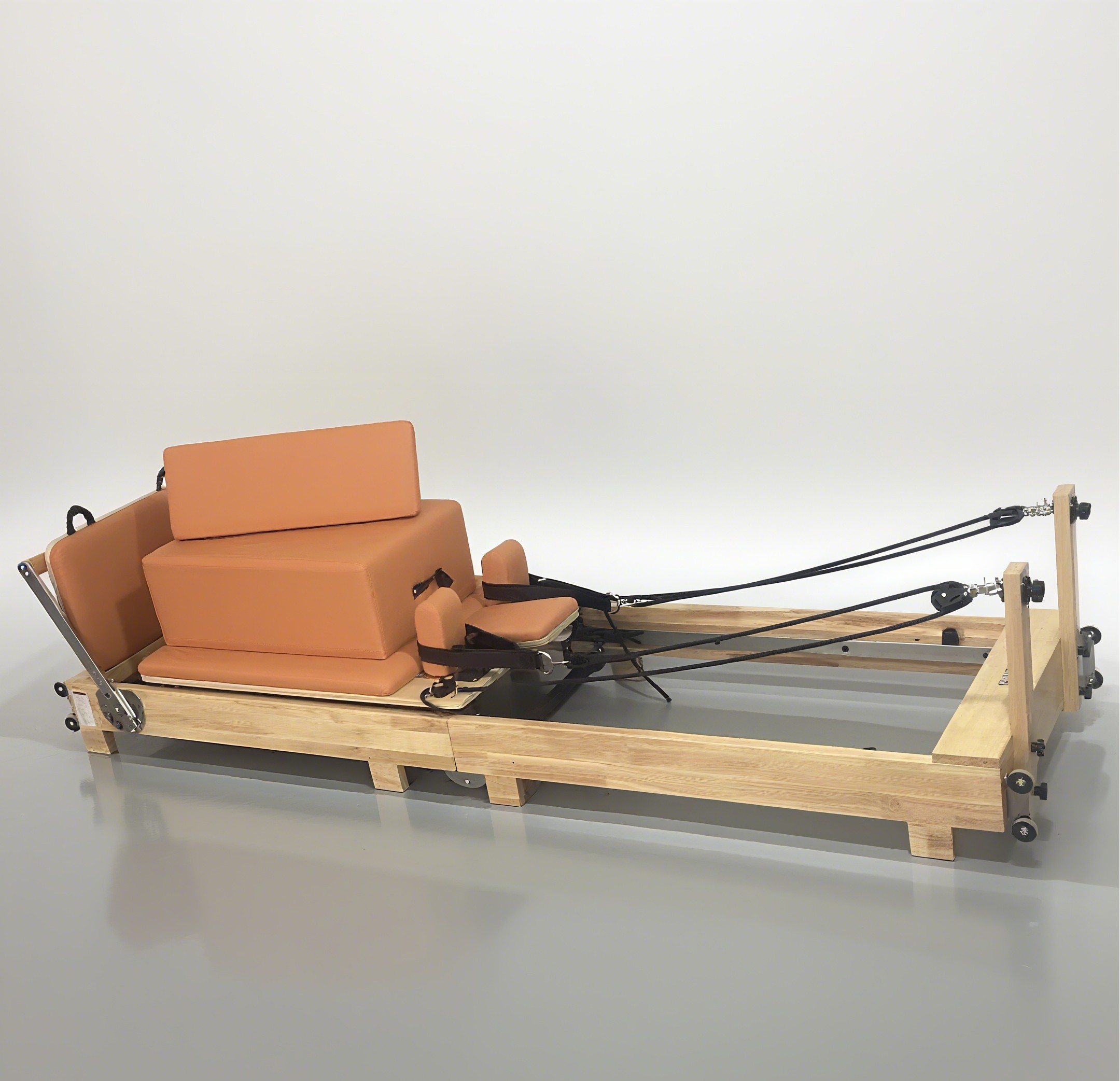 Pilates & Yoga Elastic Band - Foldable Oak Wood Pilates Reformer with