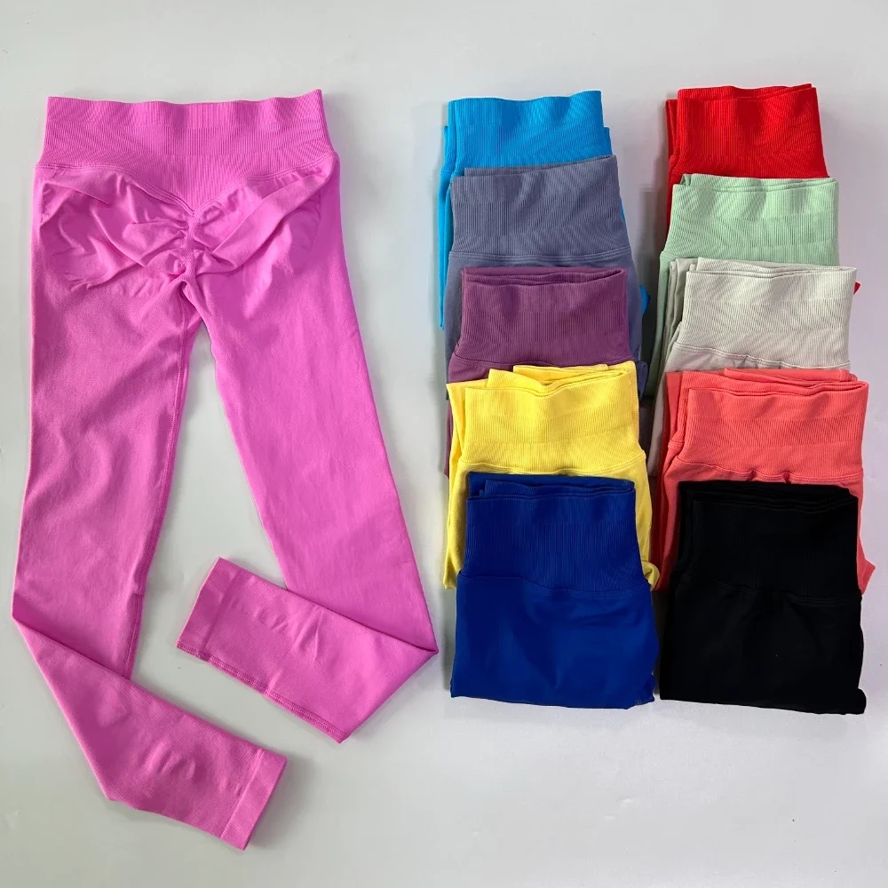 Pilates Yoga Outfit - Yoga Leggings Women Low Ribbed Band