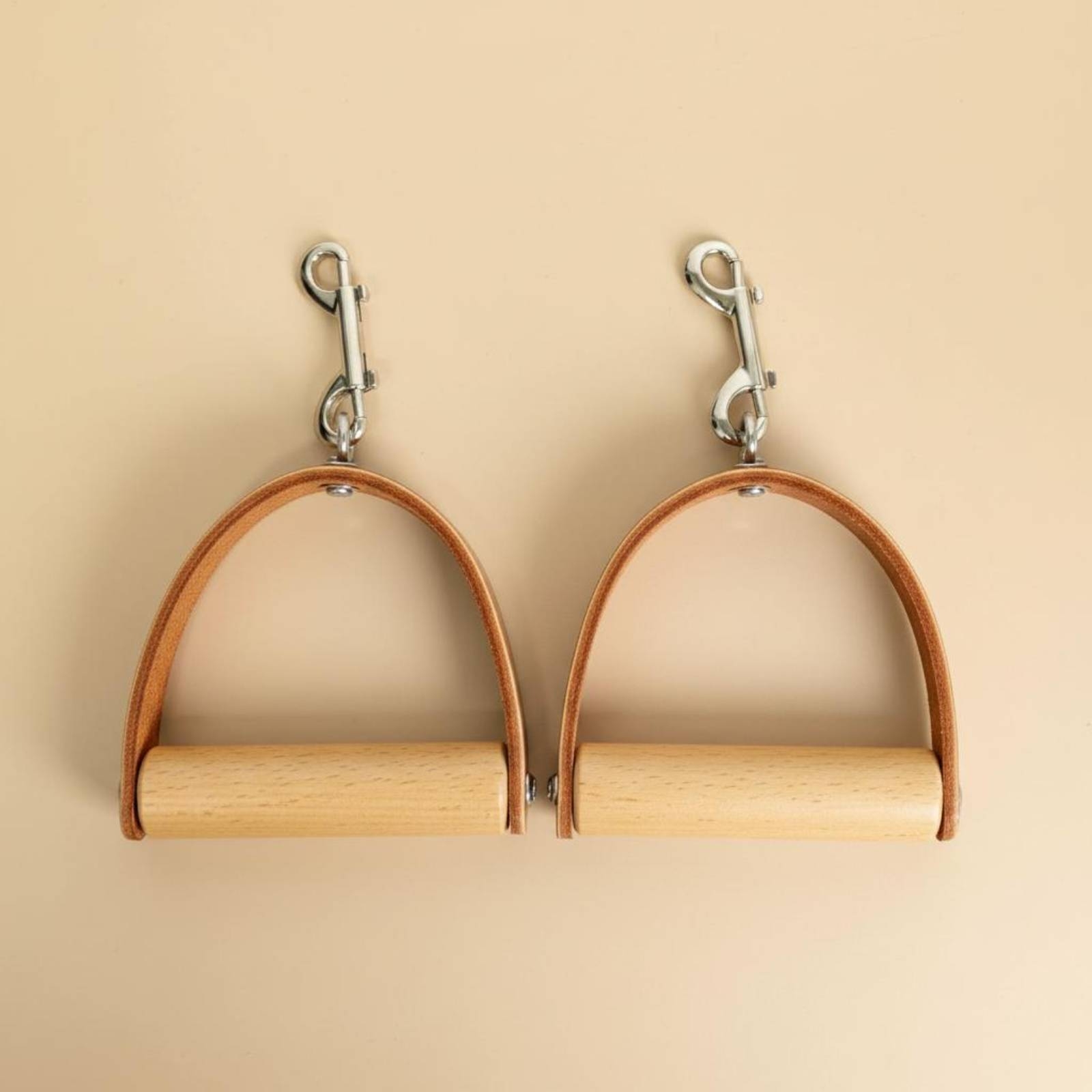 2 Pieces Leather Wood Handles  - Pilates & Yoga Elastic Band reseña y precio