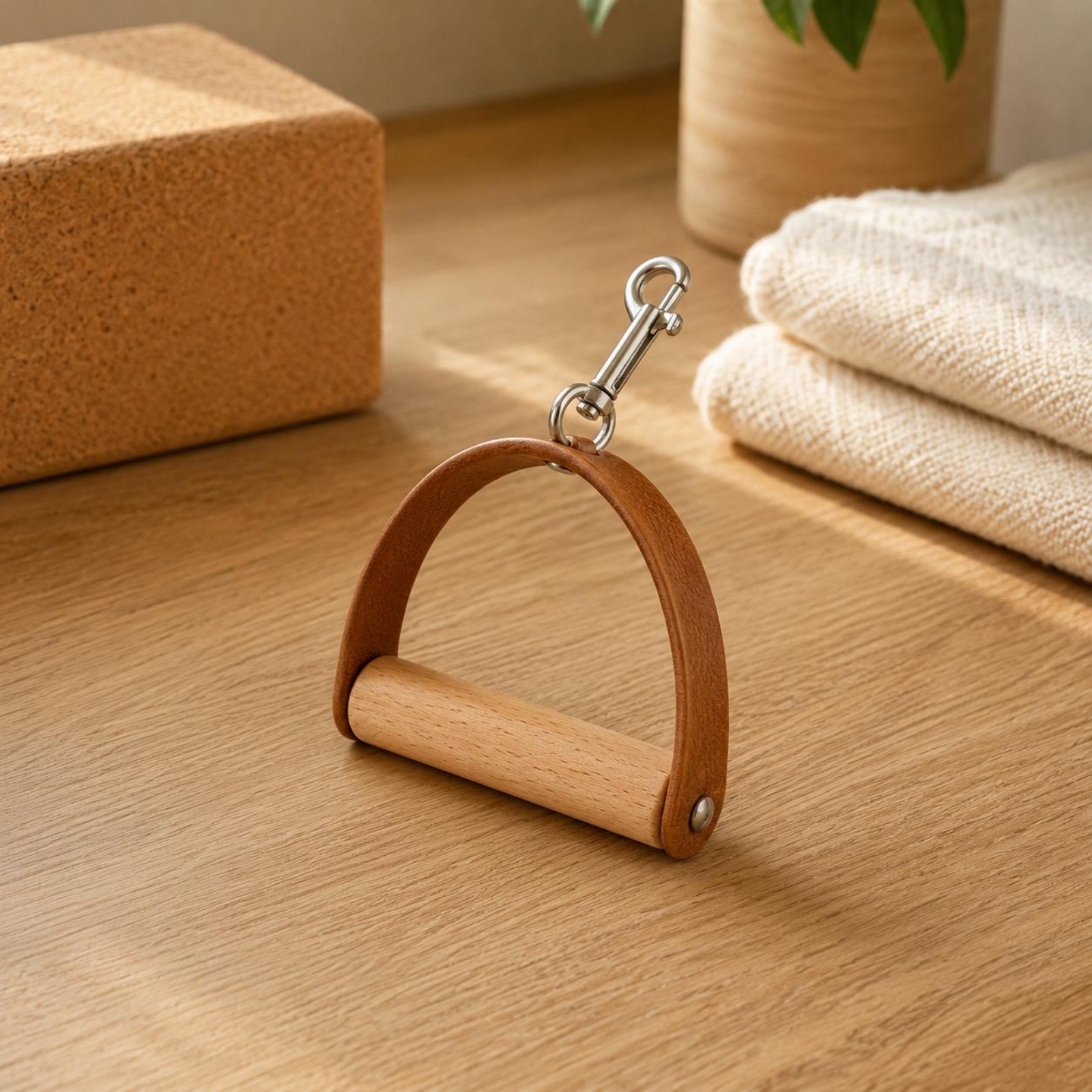 2 Pieces Leather Wood Handles  - Pilates & Yoga Elastic Band reseña y precio