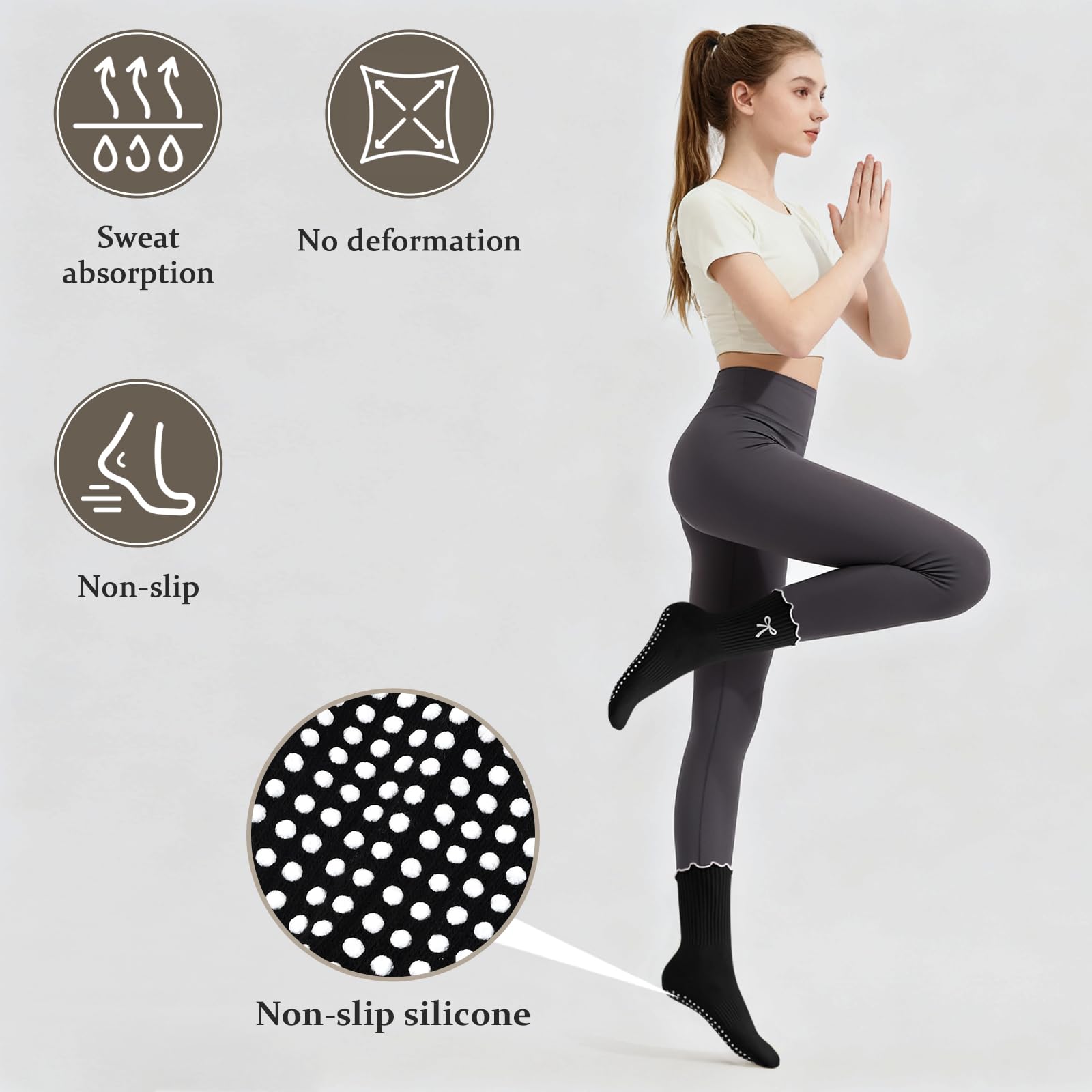 Non-Slip Grip Pilates Socks Co - Pilates Yoga Youtube reseña y precio