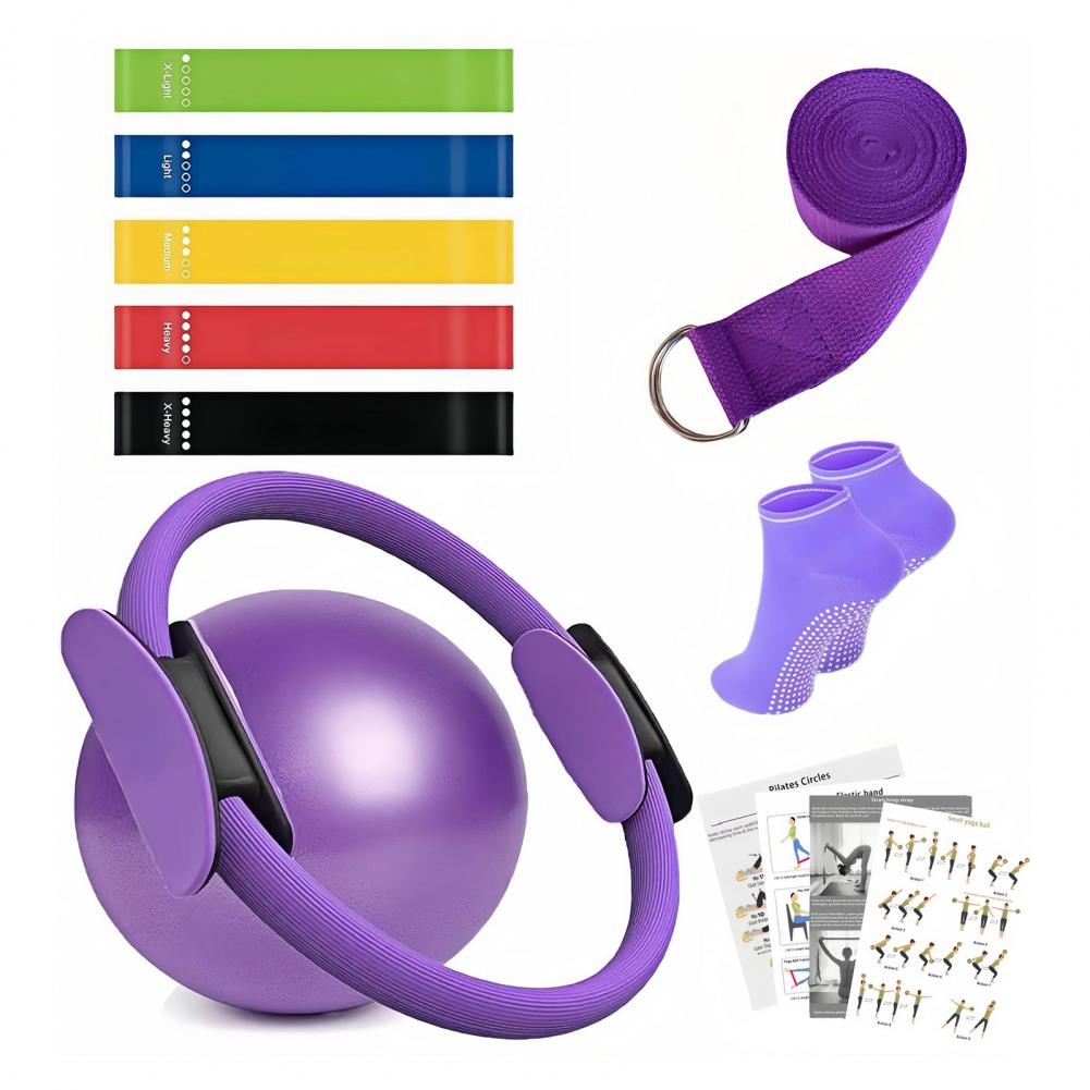 9Pcs/Set Yoga Fitness Kit with - Pilates Yoga Resistance Ring reseña y precio