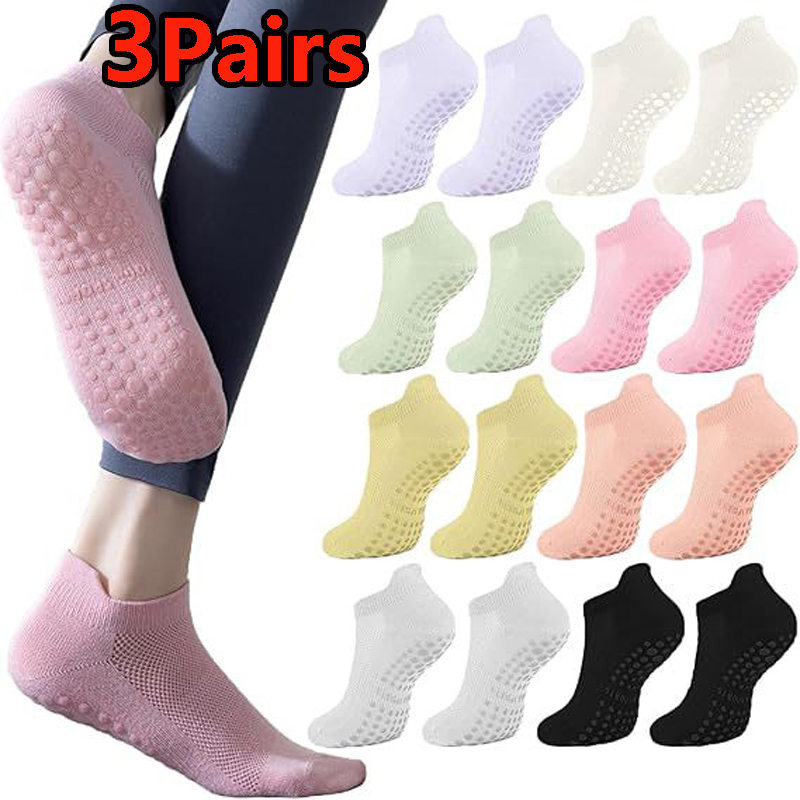 3 Pairs Yoga Socks for Women B - Pilates Yoga Youtube reseña y precio