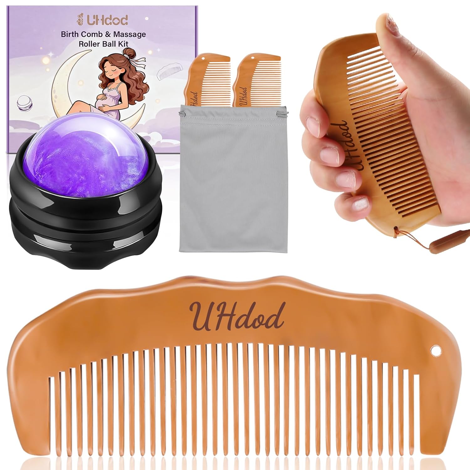 Wooden Labor Comb & Massage Ro - Acupressure Ball Set reseña y precio