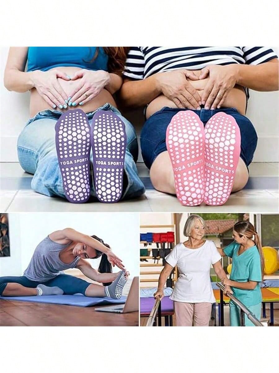 5 Pairs Women Double Stripe No - Pilates Yoga Ballet reseña y precio