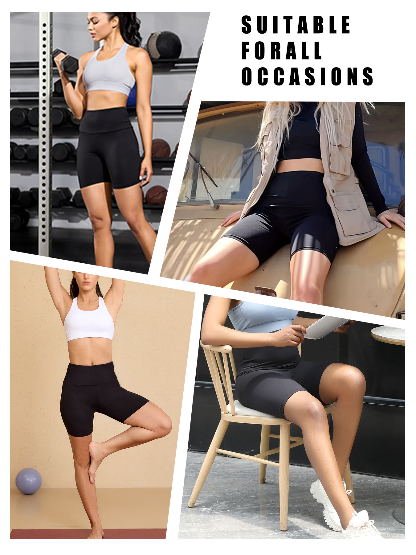 Plus Size Biker shorts for Wom - Pilates Yoga Outfit reseña y precio