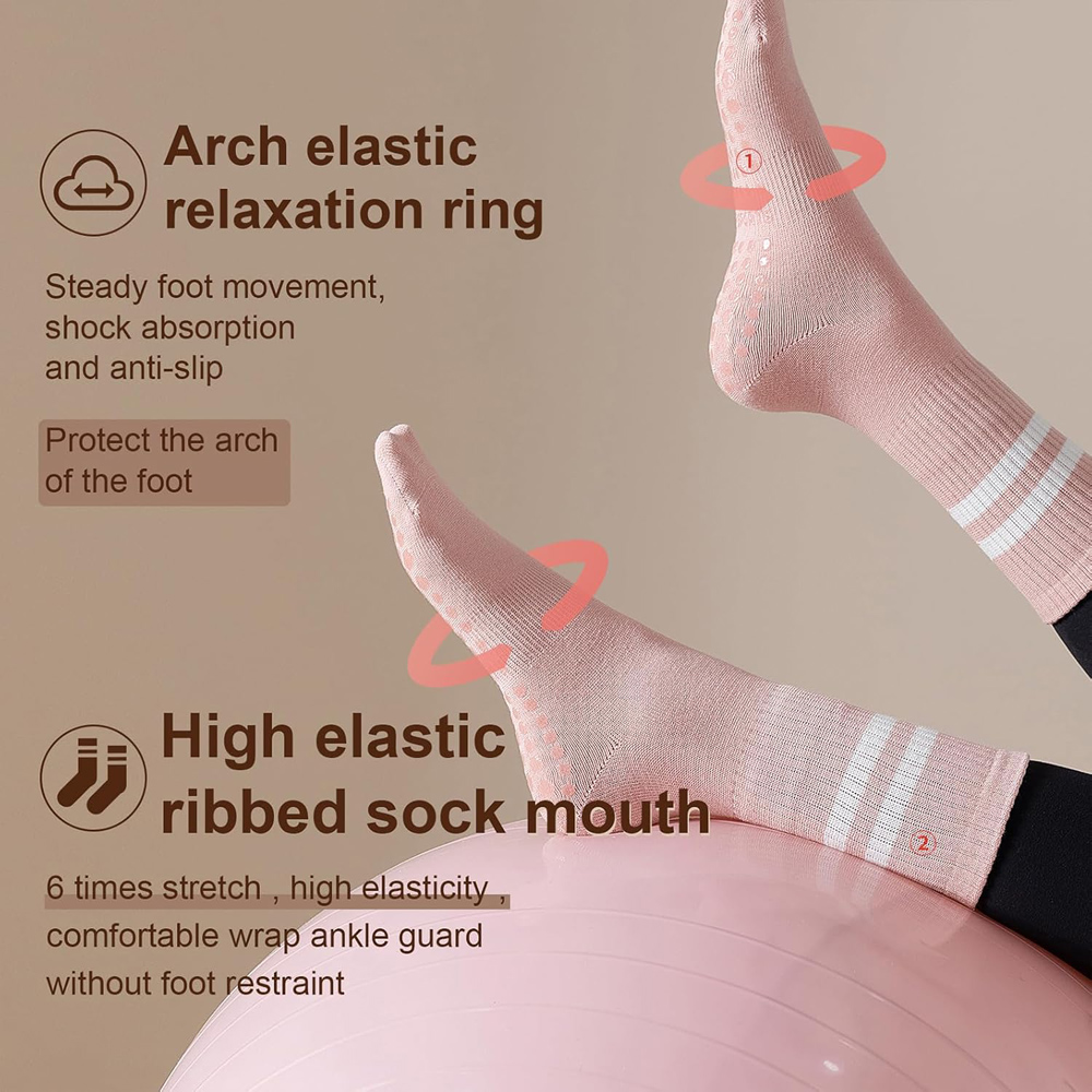 Yoga Pilates Socks with Grips  - Pilates Yoga Ballet reseña y precio