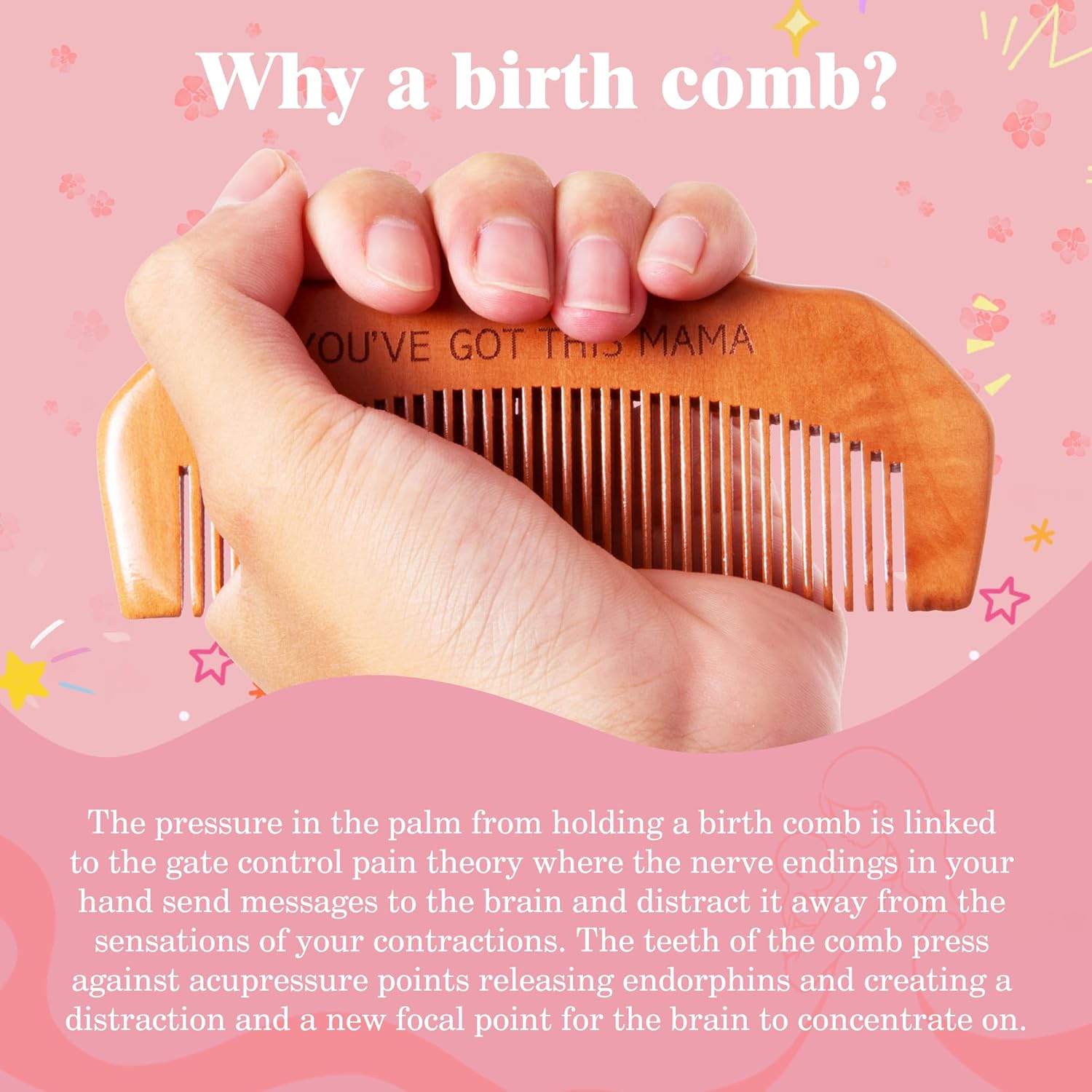 Wooden Birth Comb & Acupressur - Acupressure Ball Set reseña y precio