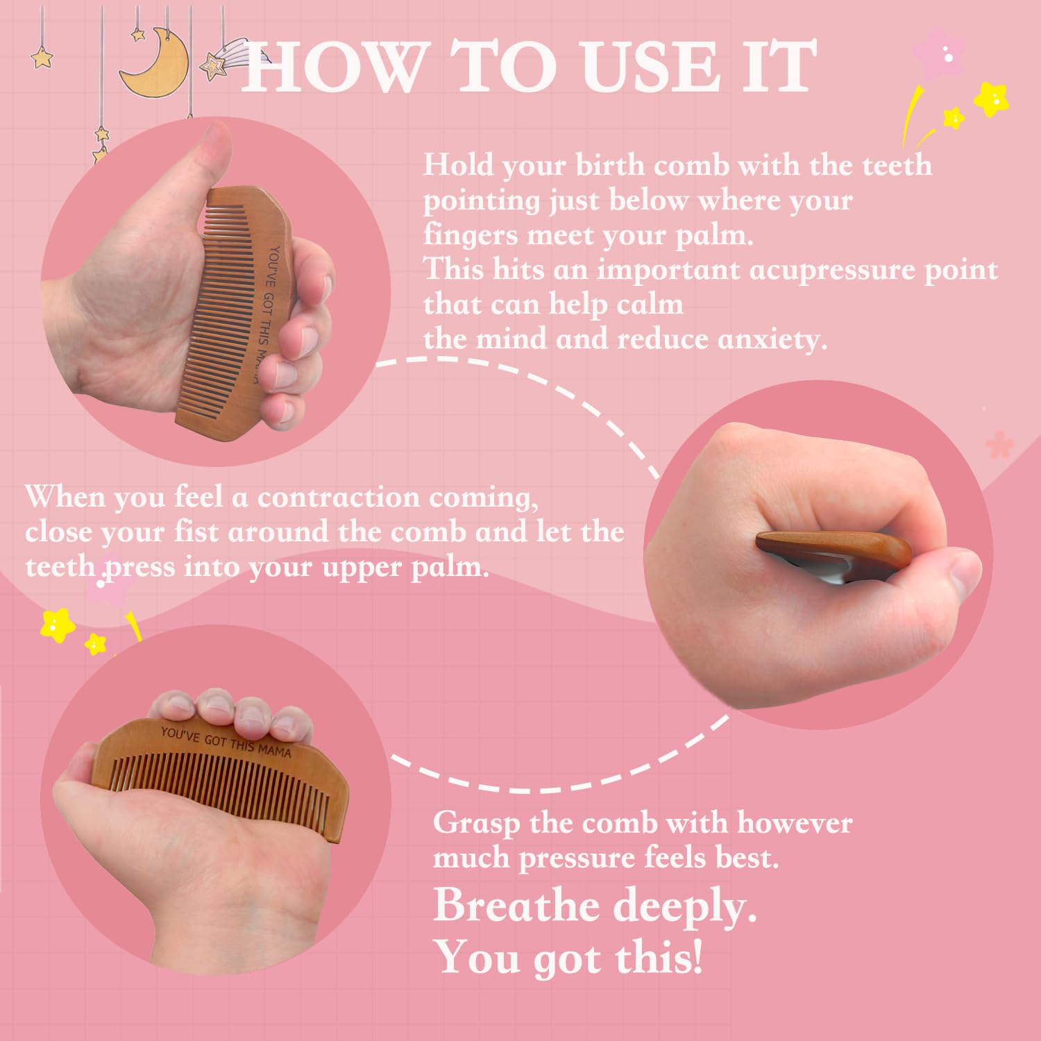 Wooden Birth Comb & Acupressur - Acupressure Ball Set reseña y precio
